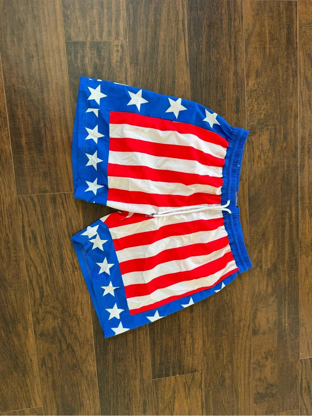 RSVLTS x ROCKY 'Hearts On Fire' Mens Hybrid Swim Boxing USA Shorts - L, EUC